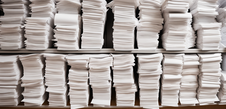 a-wall-full-of-receipts-and-invoices-586441973